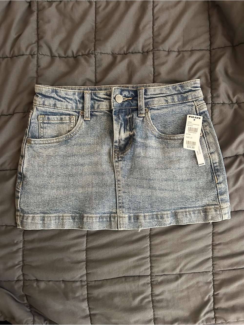 Light Wash Denim Mini Skirt